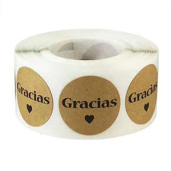 100-500 шт./рулон, Крафт-бумага Gracias, Испанская наклейка 