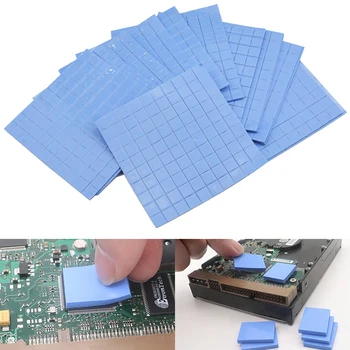 100шт Термопластичная прокладка Радиатор GPU CPU Охлаждающий Проводящий Силиконовый коврик 10*10*0.5 мм