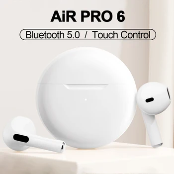 Air Pro 6 TWS Беспроводные Наушники с Микрофоном Fone Bluetooth Наушники Pods Спортивные Наушники для Бега для Apple Xiaomi Pro6 Наушники