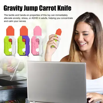 Мини-Светящаяся 3D-печать, Гравитационная Модель Маленького Ножа для Редиски, Красочный Портативный Игрушечный нож для Редиски Kawaii, Детские Расслабляющие Сенсорные игрушки