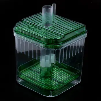 Пластиковый квадратный Аквариум с Аквариумным фильтром, нижняя коробка, Прозрачный Зеленый