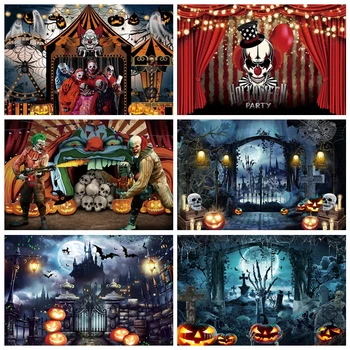 Фоны для фотосъемки на Хэллоуин, Ужасающий ночной замок, Цирк, детская фотография, декор для фотосессии, реквизит для фотосессии